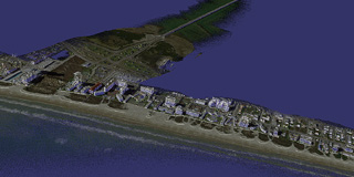South Padre Island point cloud with 20 million points, each point with RGB color and IJK normals.