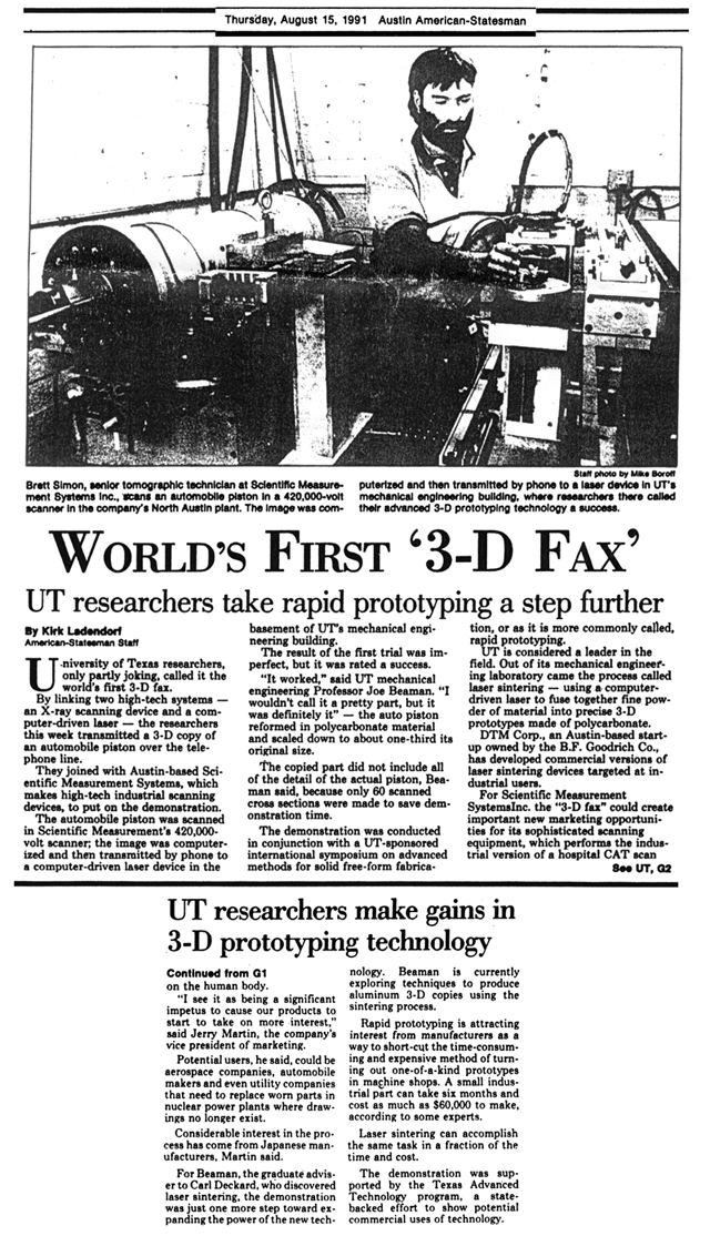 World's First 3D Fax Machine
