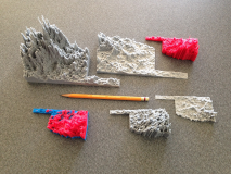 Multiple 3D prints of rainfall in Oklahoma