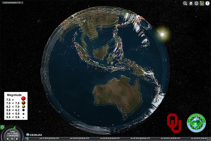 Cesium Suburface Earthquakes View